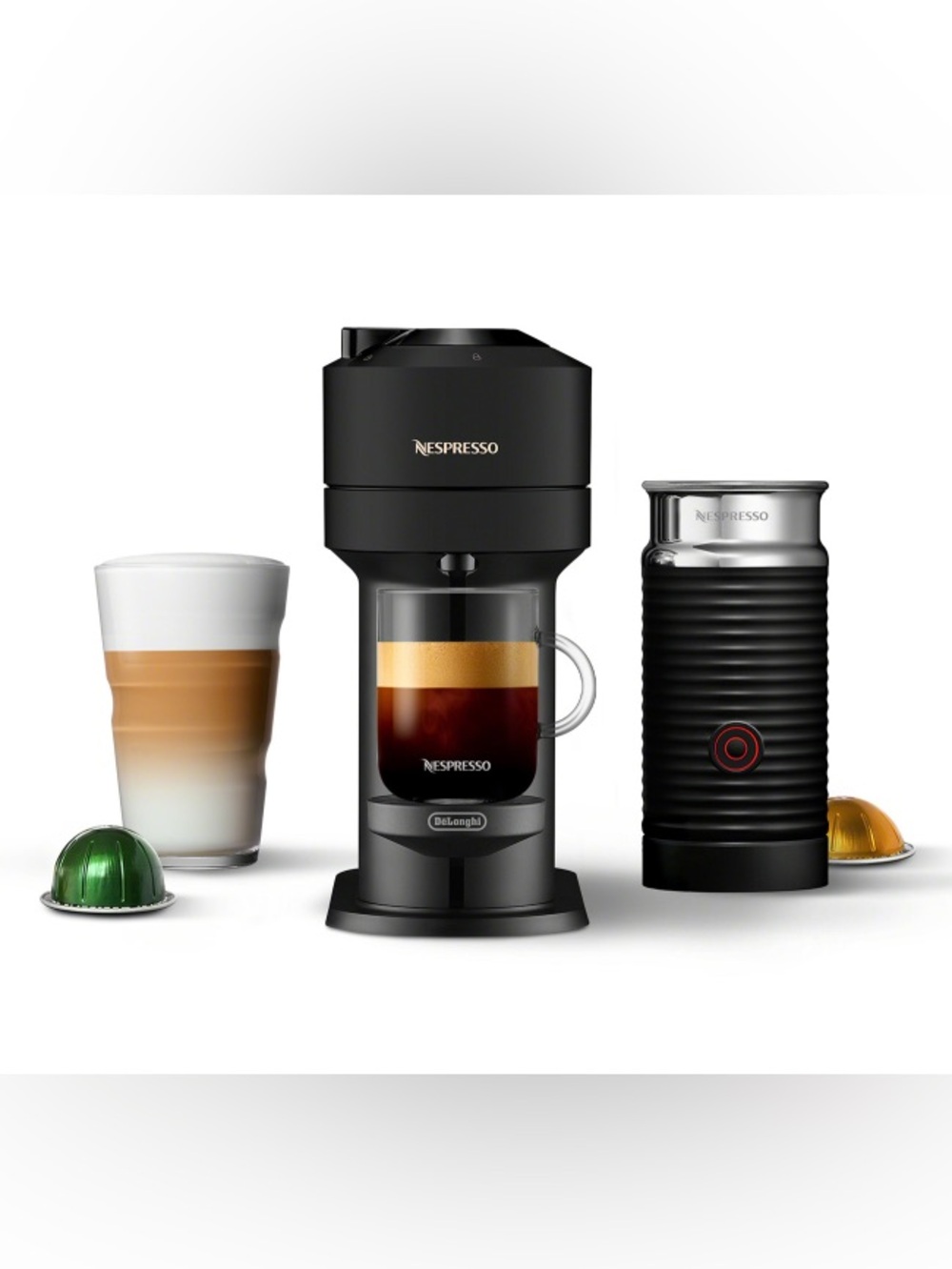 Nespresso Vertuo Next Limited Edition Glossy Black w/ Aeroccino 3 Frother